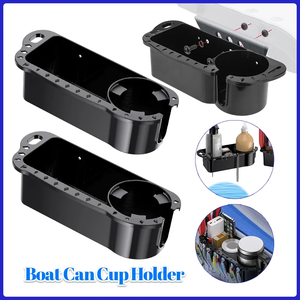 

Marine Cup Holder Phone Drink Box Organizer Boat Water Bottle Holder Marine Tools Storage Tray for Boat Kayak Pontoon Bass Boat