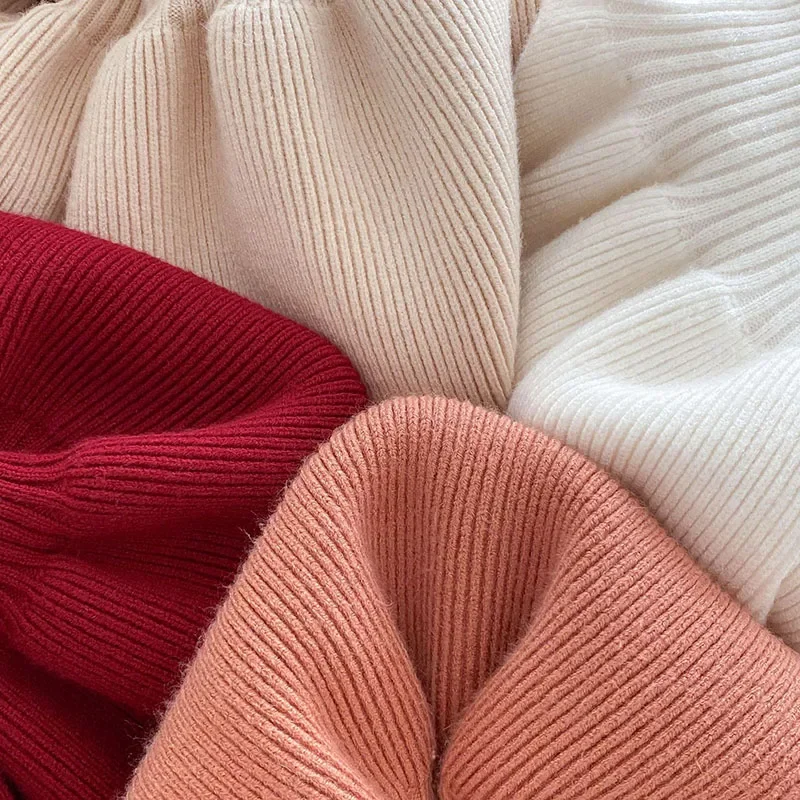 Baby Children's Sweater 0-5 Years Girls Solid Knitted Dress Top Fashion Puff Sleeve Kid's Pullover Spring Autumn Girls Clothing image 6