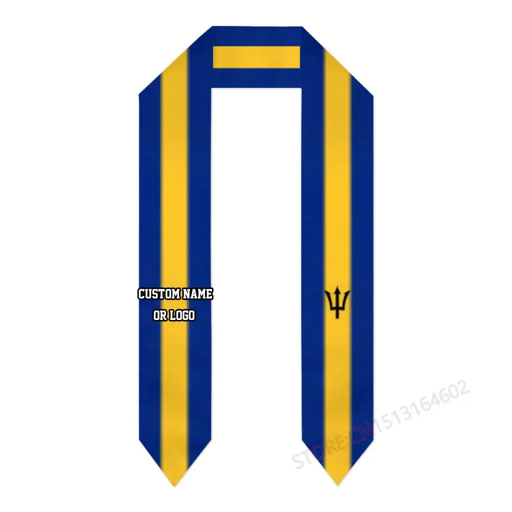 

Custom Name Or Logo Barbados Flag Graduation Stole Sash International Study Abroad Class of 2023 Shawl