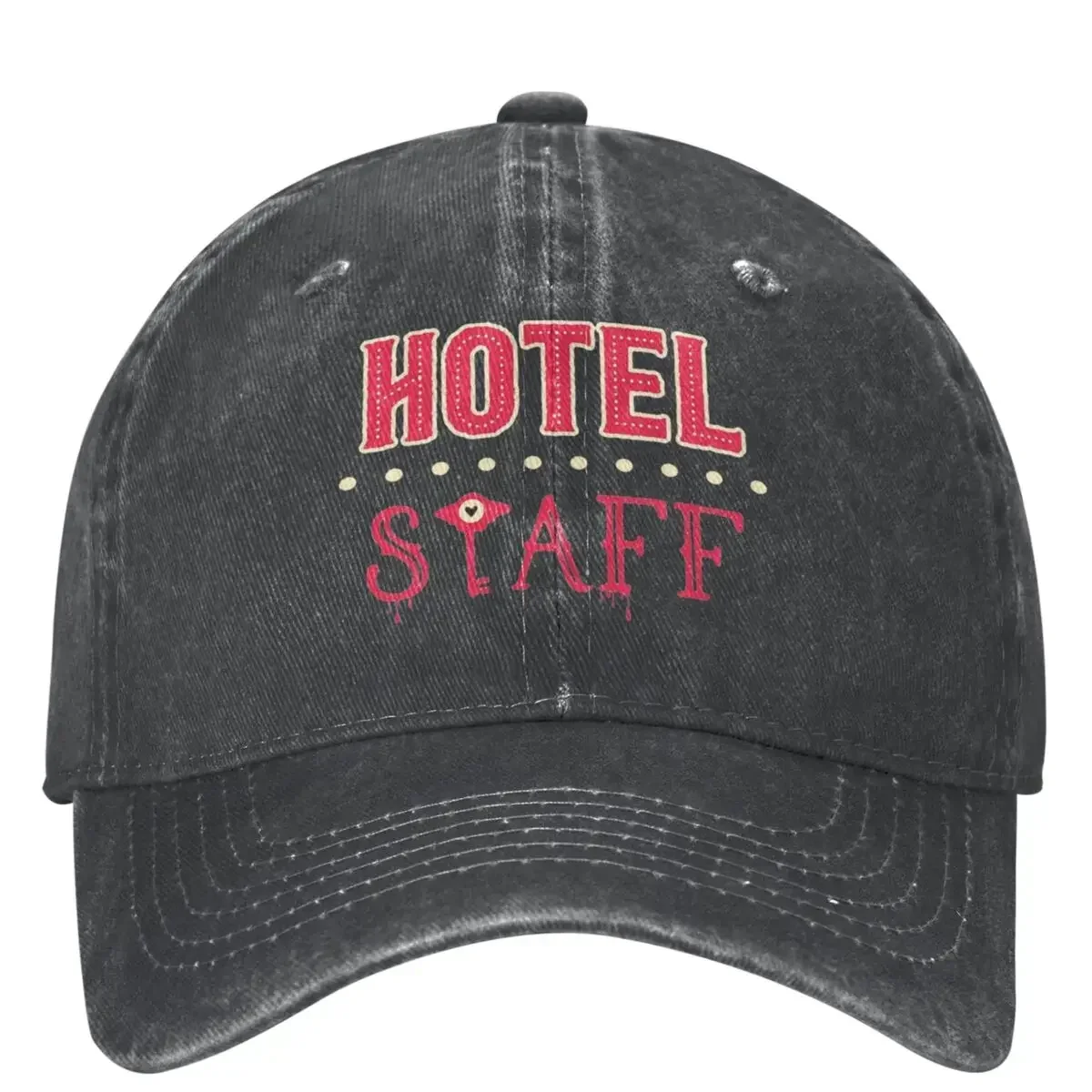 Hazbin Hotels Staff Baseball Cap Outfit For Men Women Vintage Distressed Washed Hats Dad Hat Adjustable