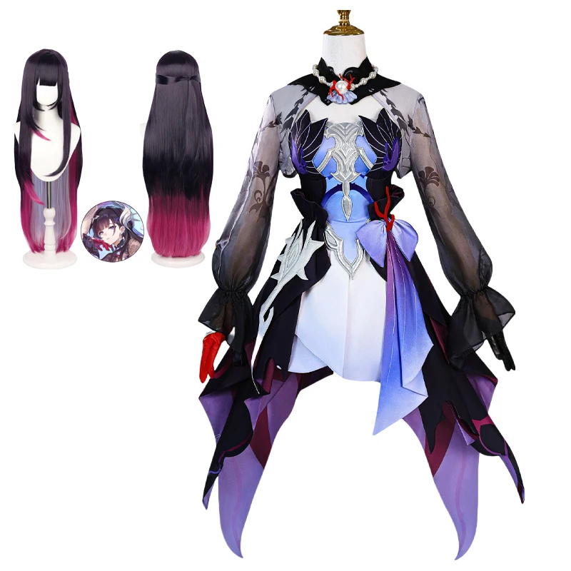 

New Game Honkai Start Rail Helektra Cosplay Costume Full Set With Accessories Helektra Cosplay Wig Outfit Uniform Dress