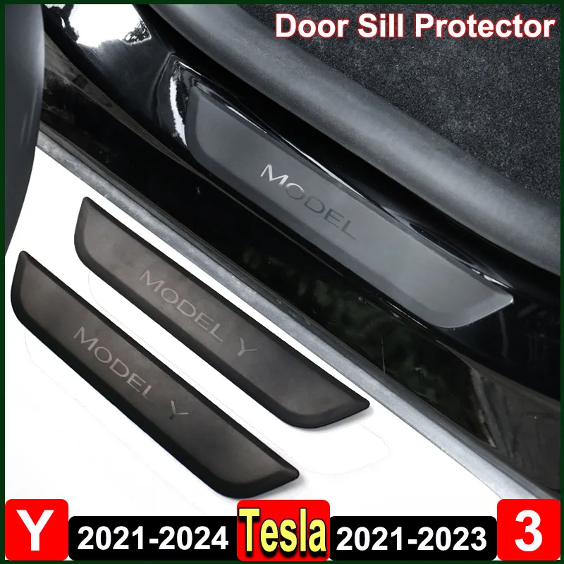 

for Tesla Model Y 2024 Rear Door Sill Protector Cover Model 3 2023 Door Sill Guard Anti-scratch Protection Sticker Accessories