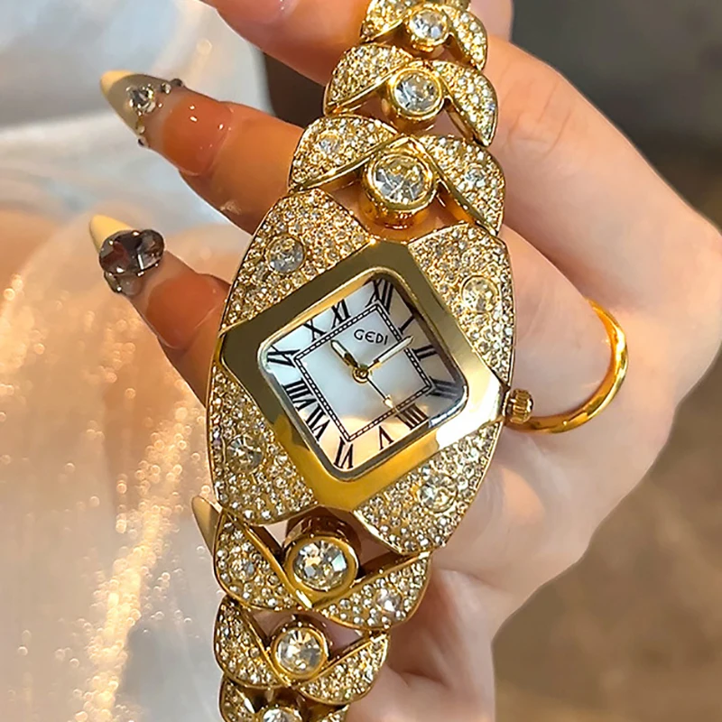 Women Bracelet Watches Luxury Brand Elegant Rhinestone High Quality Wrist Watches For Ladies Female Clock Women Girlfriend Gift