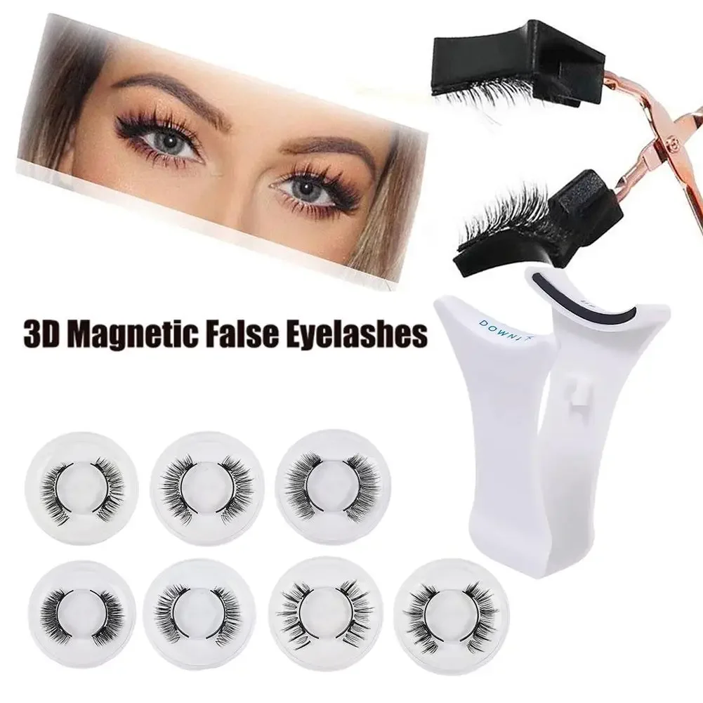 Magnetic Eyelashes Curler Long Thick 3D Magnetic Lashes Reusable Magnetic False EyelashesTweezer Set Natural Looking W/