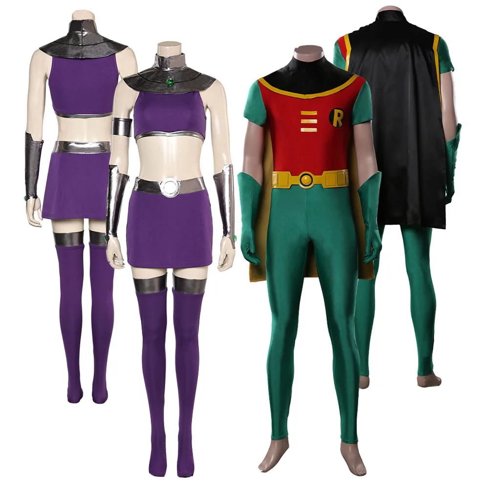 Fantasia Robin Starfire Cosplay fantasia para homens e mulheres, vestido fantasia, bodysuit, Halloween, festa de carnaval, traje disfarçado, roupas, adulto