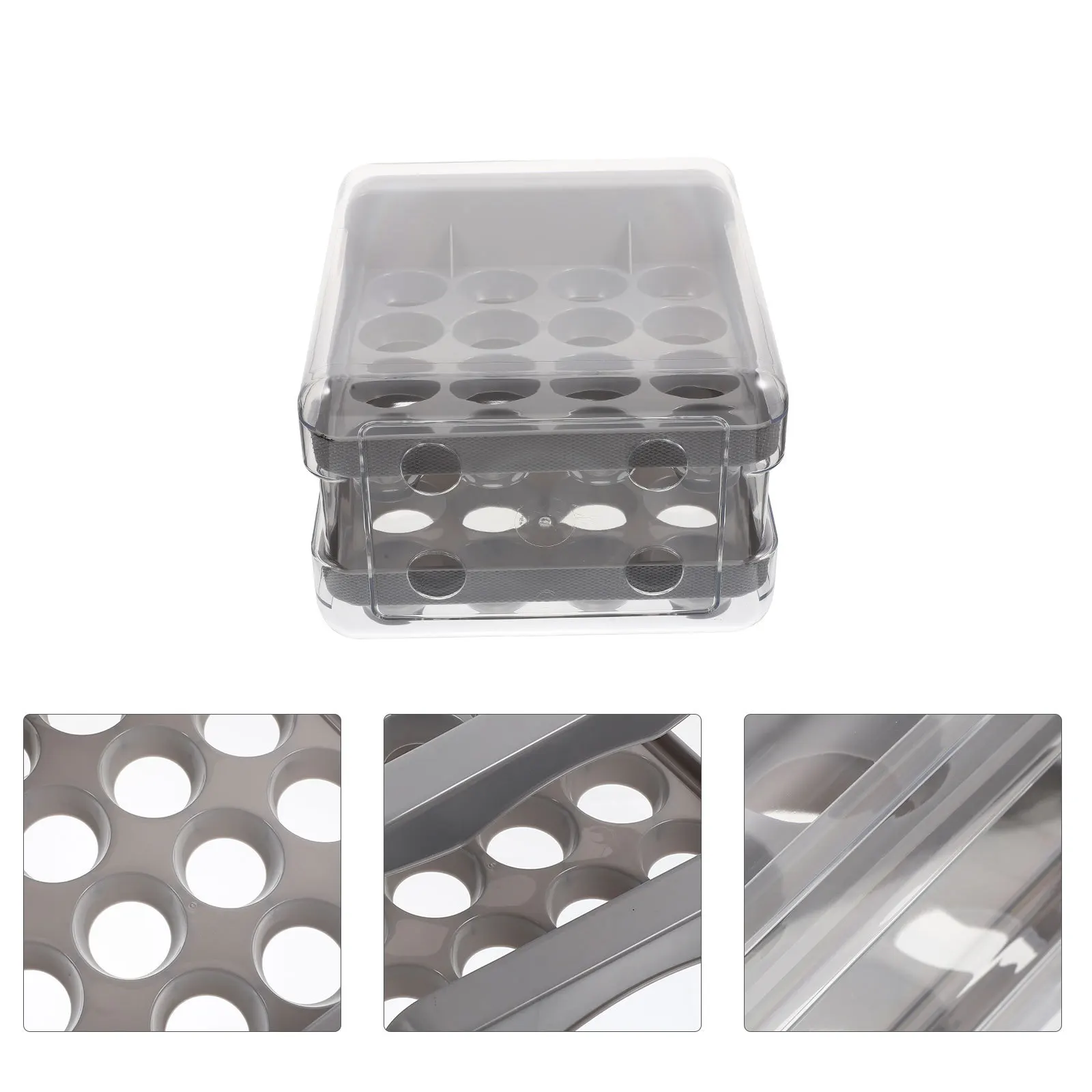 

Double Layer Egg Holder Thickened Plastic Organizer for Refrigerator Storage Kitchen Freshness Preservation Reusable Fridge