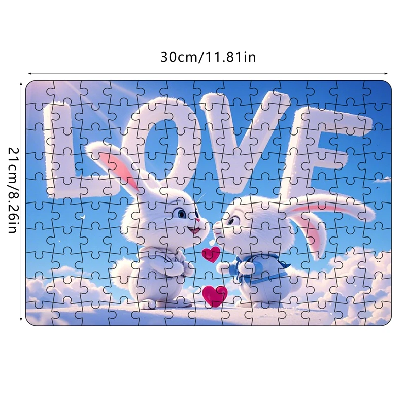 Set di puzzle pasquali da 130 pezzi Puzzle coniglietto pasquale Puzzle educativi perfetti per il gioco di famiglia Notte Regalo di San Valentino