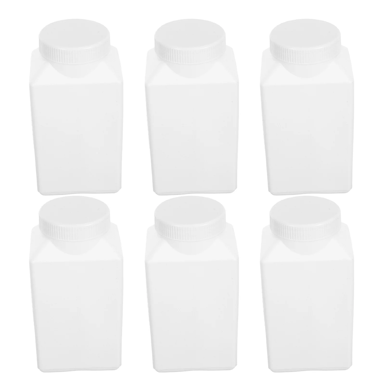 

6pcs 1000Ml Lab Plastic Bottles Wide Mouth Hdpe Chemical Reagent Containers Leakproof Square Storage For Laboratory Liquid