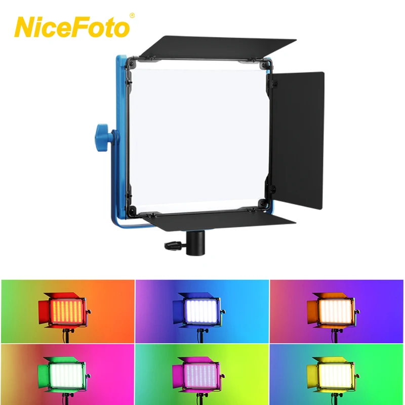 NiceFoto 600RGBW Dual Power Supply Photography Studio Set Film Lighting Kit Accessories Vlogging Light RGB Video Panel Lights