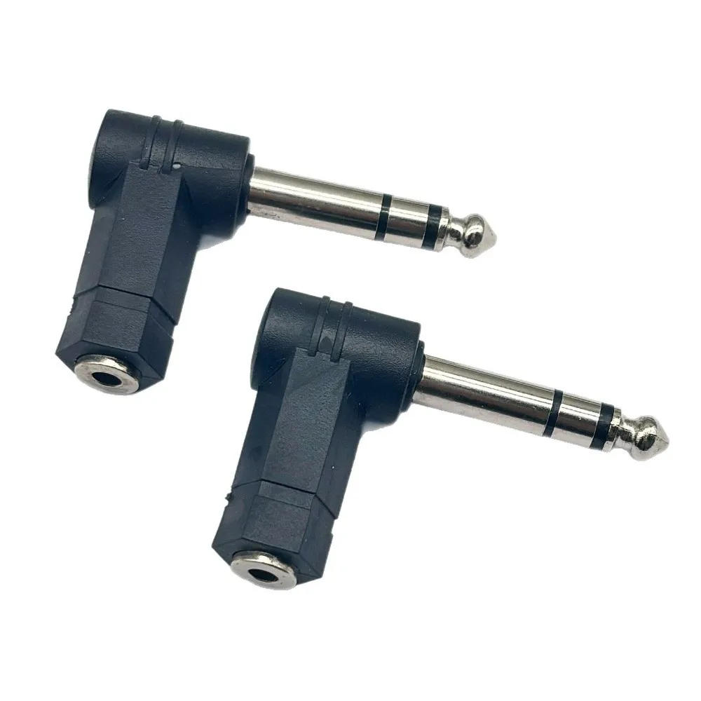 Zinc Alloy Audio Adapter Male To Female Stereo Dual Channel Headphone Jack Adapter Right Angle Space Saving Audio Converter