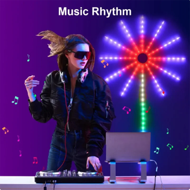 LED Firework Lights Remote Control RGB Color 213 Dynamic Modes Led Strip Lights Christmas Birthday Party Decoration
