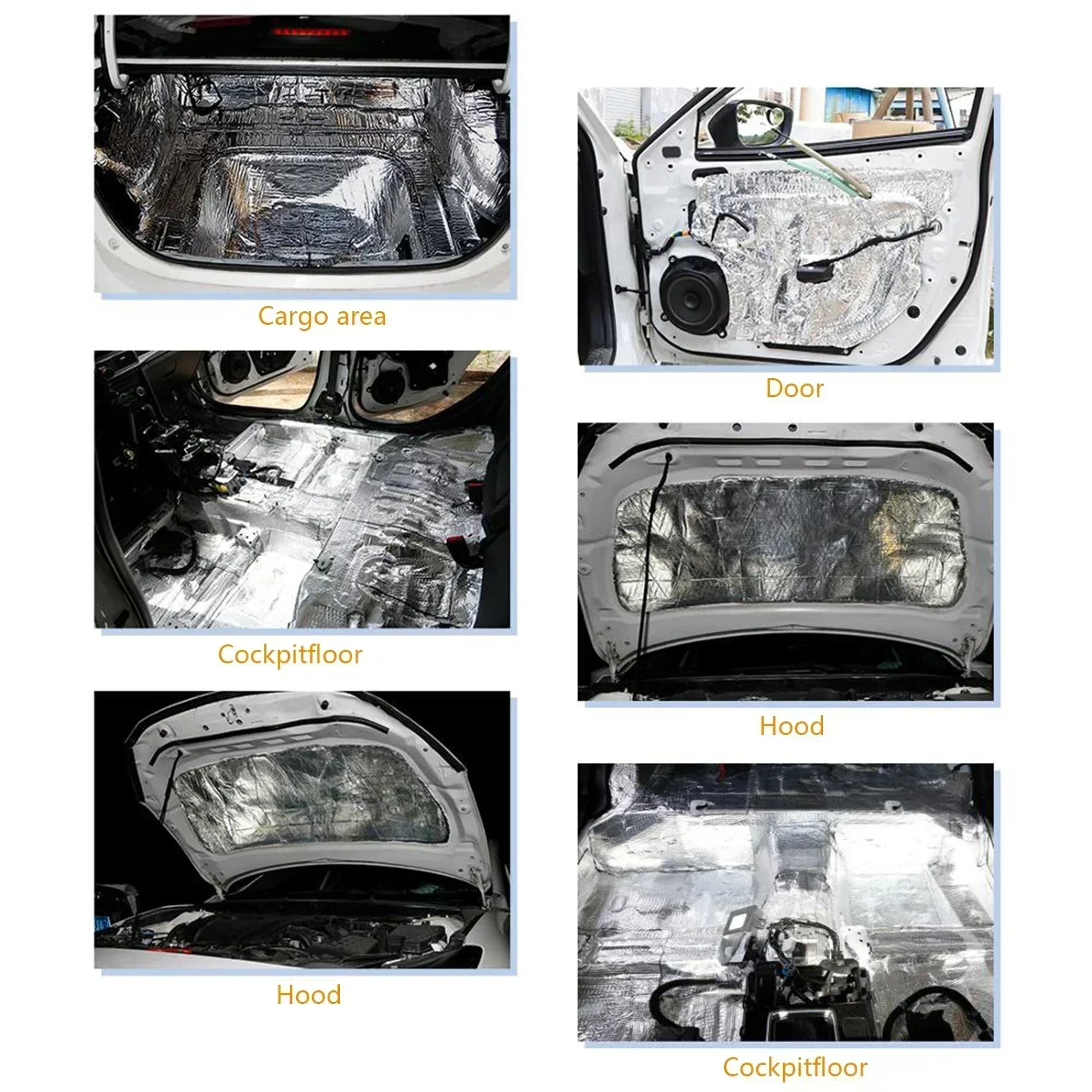200x50cm 5/10mm Car Noise Deadening Mat Sound Proofing Deadener Heat Insulation Mat Hood Closed Cell Foam Vehicle Accessories