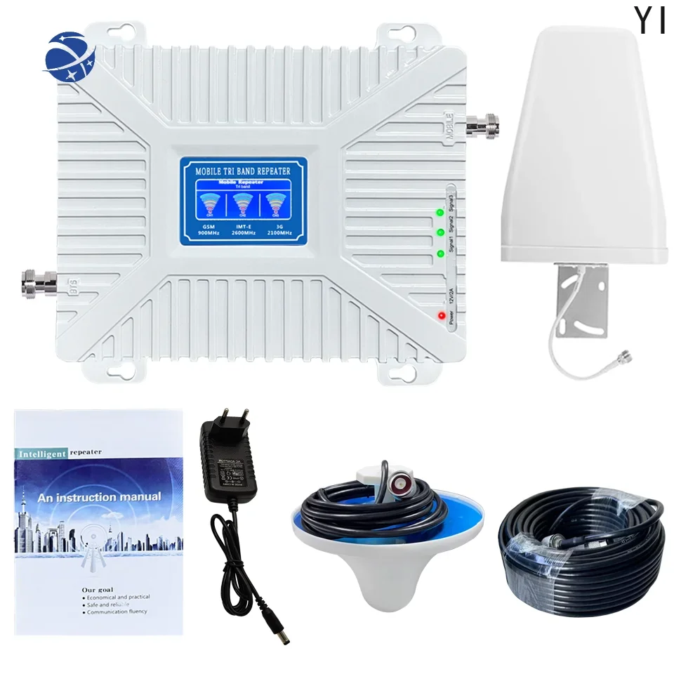 YYHC 900/2100/2600MHz mobile network  repeater  3G 4G GSM WCDMA LTE  amplifier 70dB Tri band  booster amplificateur