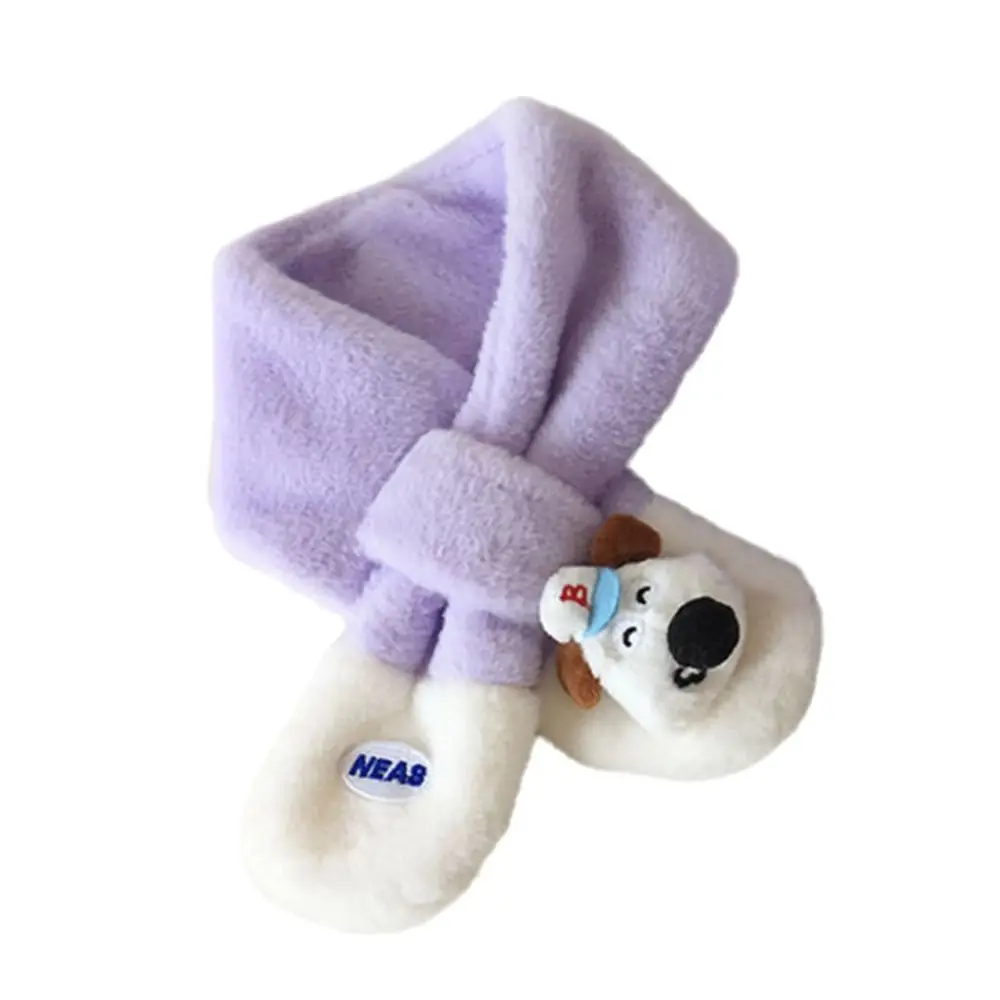 Mode enfants col de fourrure écharpe garder au chaud épaissir thermique cou plus chaud coupe-vent dessin animé hiver foulards automne hiver