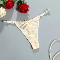Sexy Women's Satin Soft G-Strings Thongs T-Panties Low Waist Bow Briefs Shorts Comfortable Female Underwear Трусы Женские