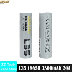 Original Golisi L35 INR 18650 Battery 3500mAh Rechargeable Lithium Battery 10A 3.7V Single Cell For Flashlight Camera Toy DVD