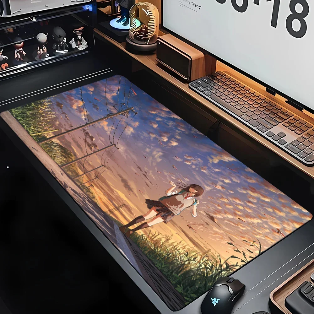 Anime Girl Mouse Pad Landscape Large Computer Office Game Table Mat XXL Rubber Anti-slip Gaming Keyboard Mousepad Long Desk Pads