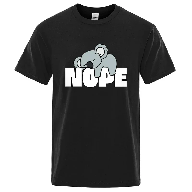 Nope Sorry, I Won'T Get Up Male Female Tops Cartoons Loose T-Shirt Cotton Hip Hop Tee Clothing Fashion T-Shirts 80483