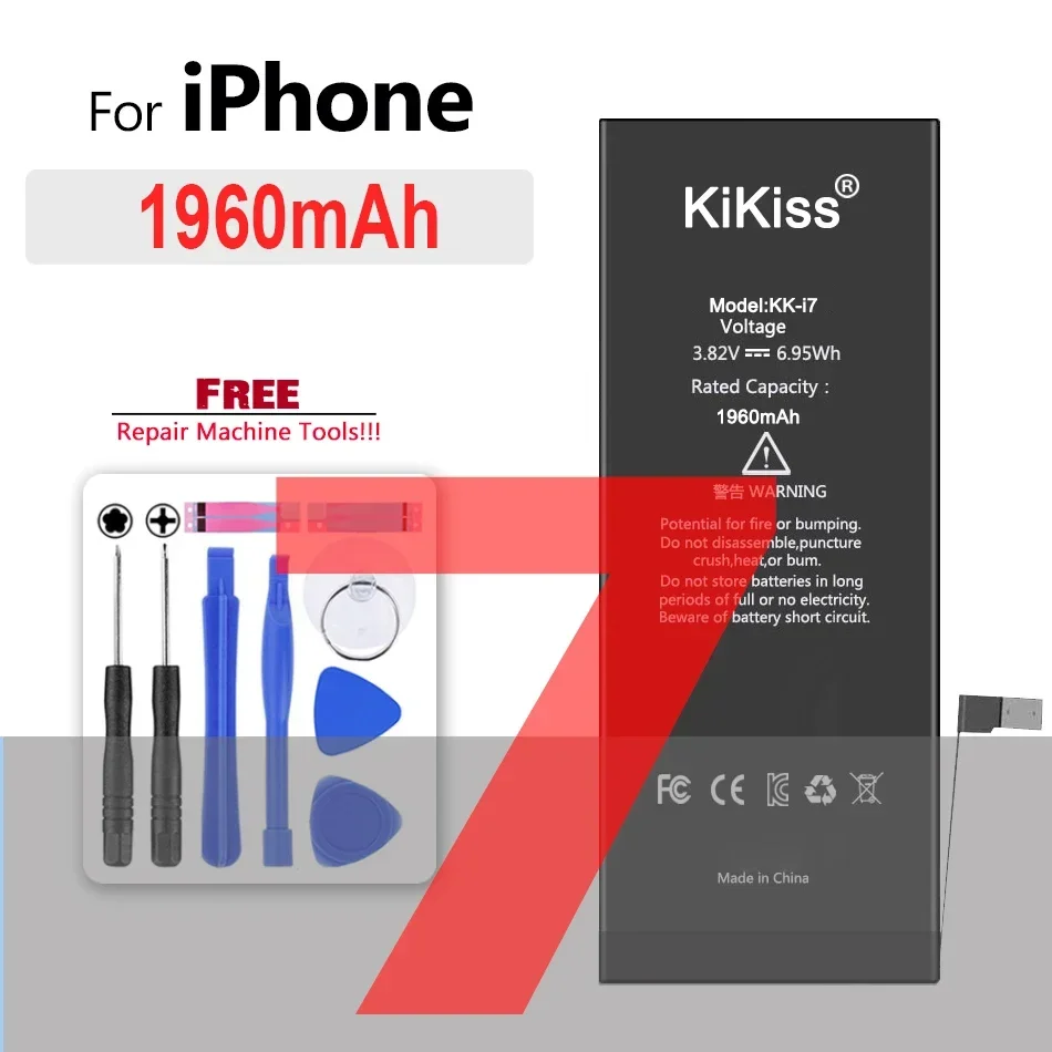 Batería de Alta Capacidad para iPhone 6S 6 7 8 Plus 6Plus, iPhone X SE 5S 5C 5 XR XS Max, Reemplazo 3