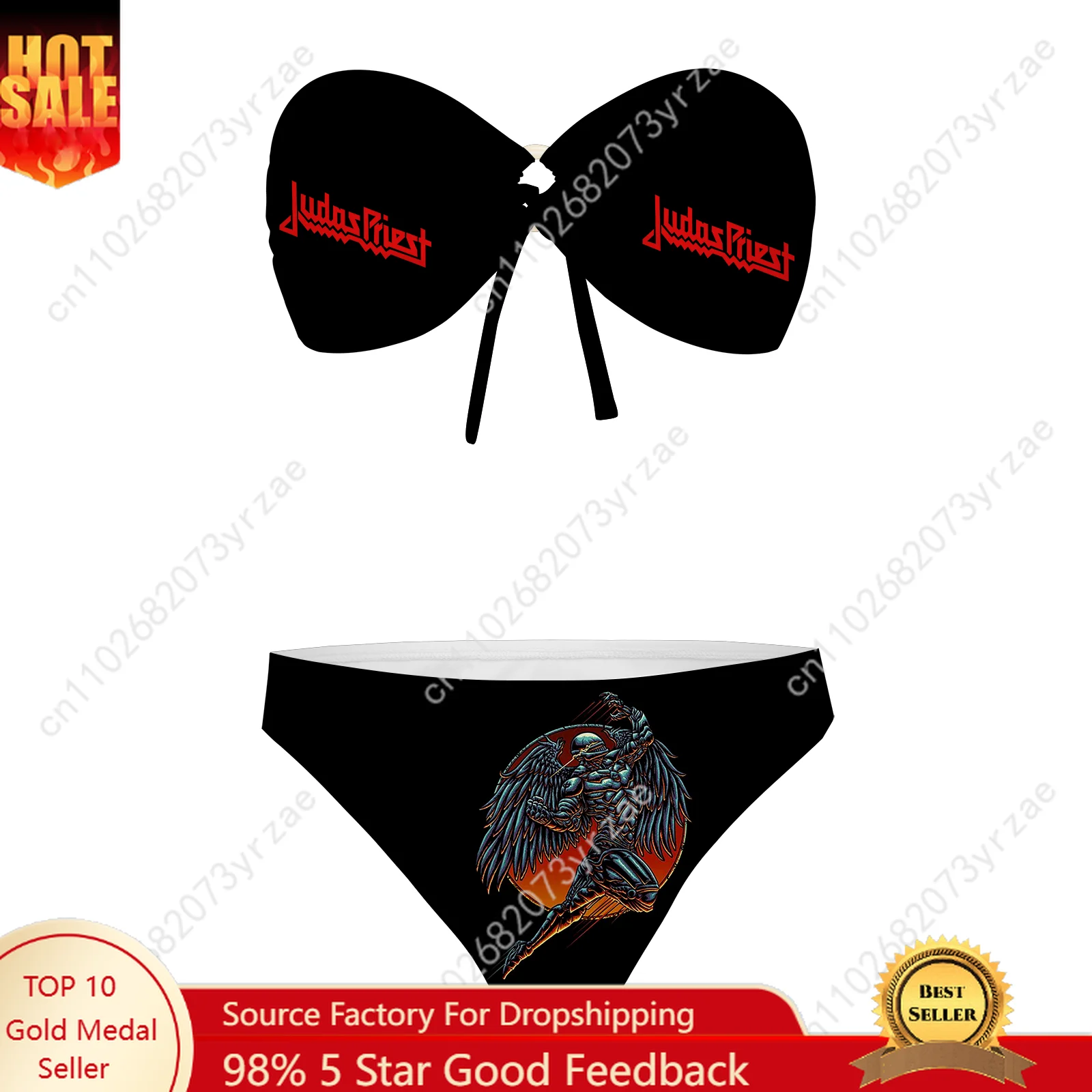 

Judas Priest Strapless Swimsuit Womens Bathing Suits Fashion Personalized Swimwear Pool Party Sexy Bikini Custom Made Beachwear