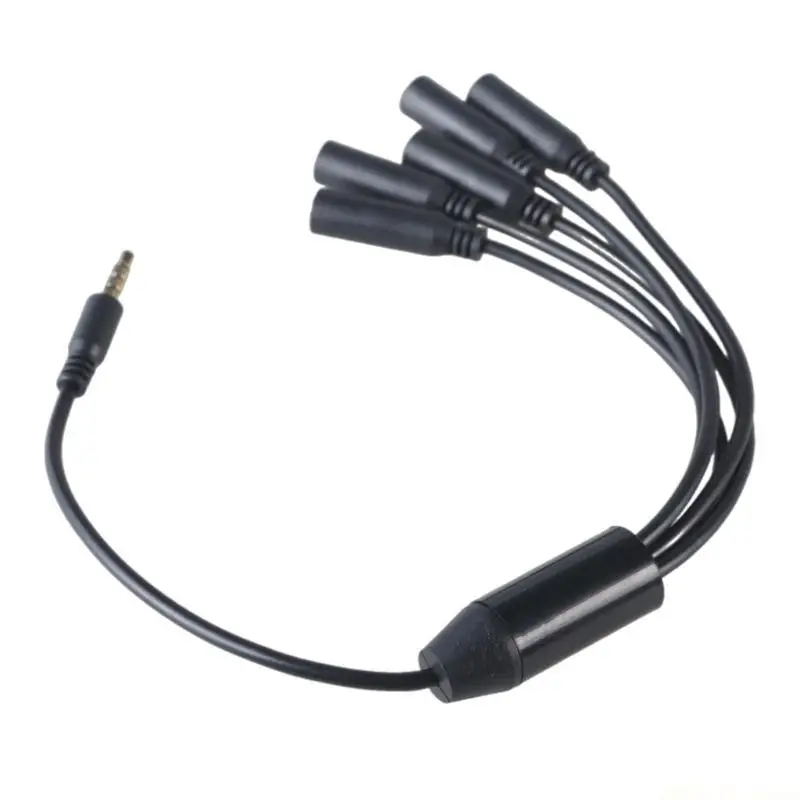 M5TD 30cm Length 3.5mm Headphones Splitter Cable 4-Section 3.5 Stereo AUX Cord Line for Tablets Phones Speaker Headsets