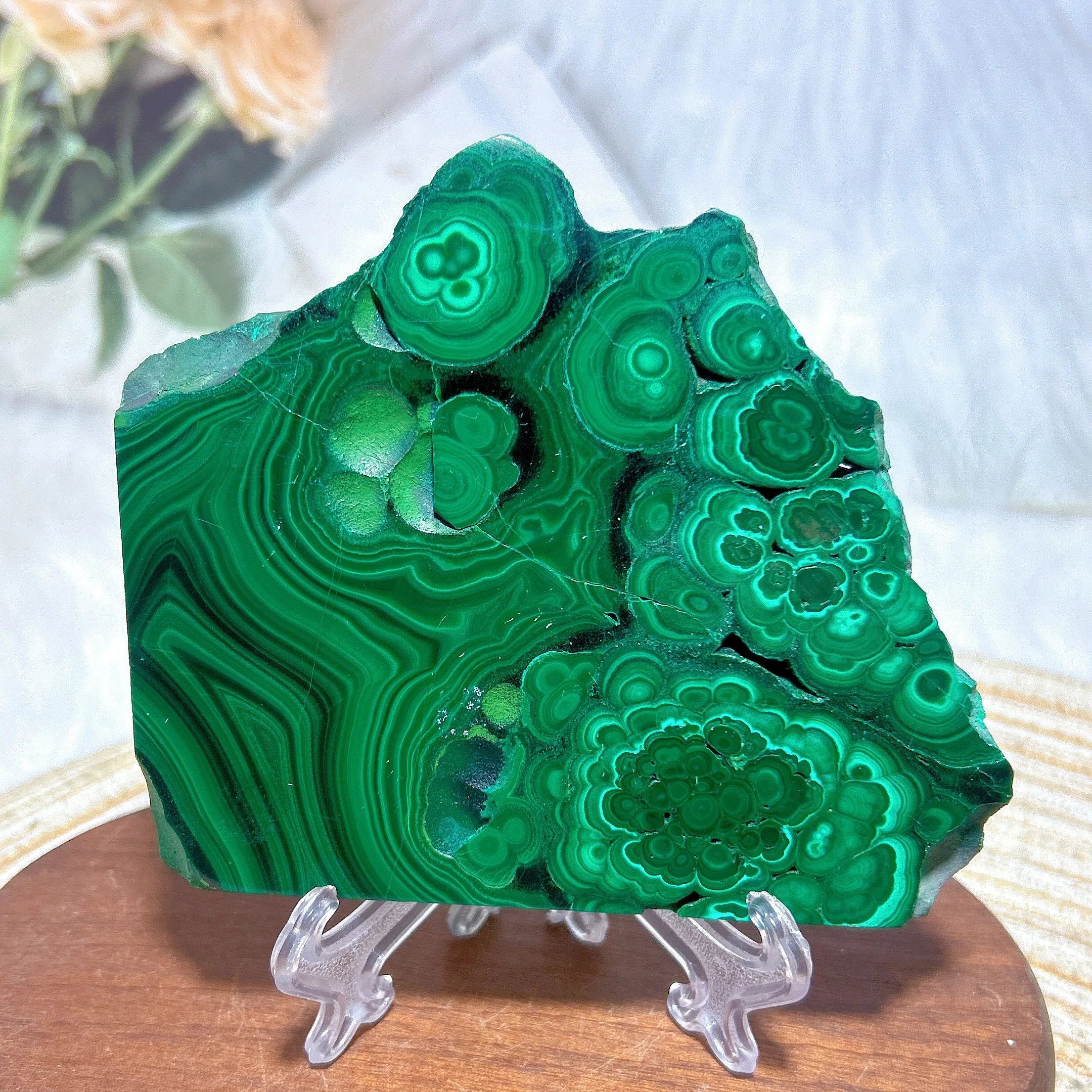 Healing Natural Crystal Green Malachite Slab Slices Mineral Energy High Quality Gemstones Polished Home Decoration Gift