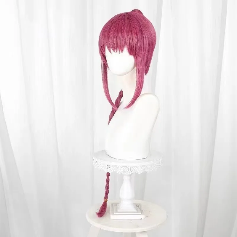 1 قطعة الكرز الأحمر الاصطناعية فروة الرأس أعلى مضفر ذيل حصان أنيمي شعر مستعار تأثيري ل لو شاوتانغ #4