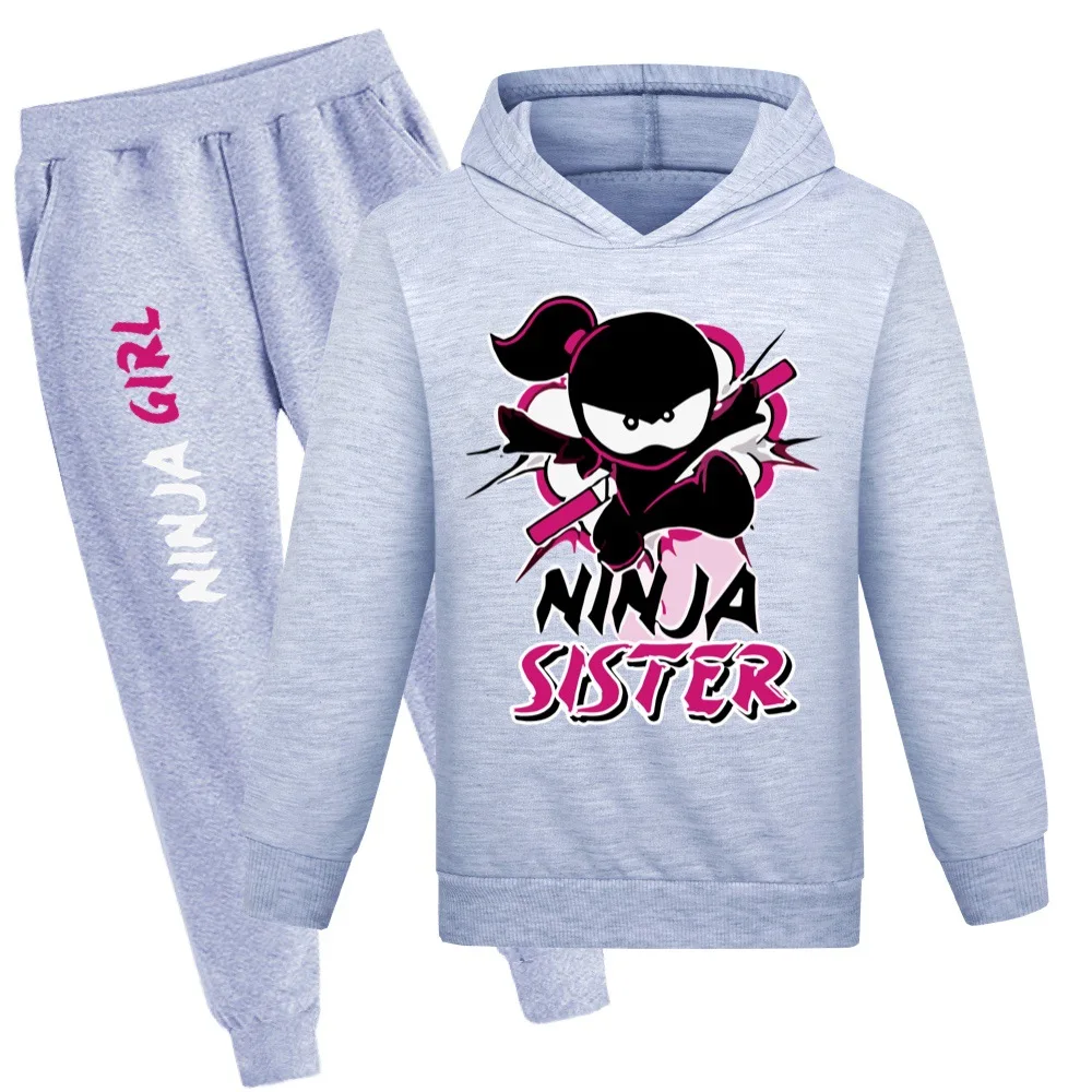 

Ninja Kidz Cotton Baby Boys Hoodie Pants Suit Teenage Girls Autumn Sweatershirt Set Kids Boutique Clothing Hooded T Shirt Outfit