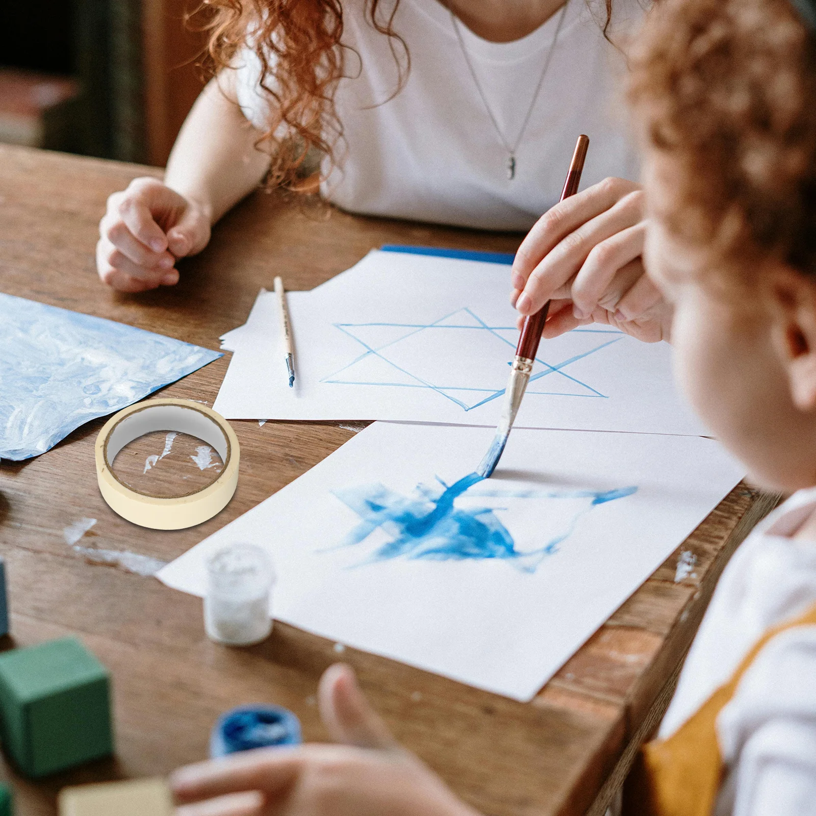 10 لفات شريطٌ لاصق بطول 20 مترًا لكل لوحة فنية لتزيين المنزل بنفسك آمنة لأي رسام البيئة شريط رسم أبيض،