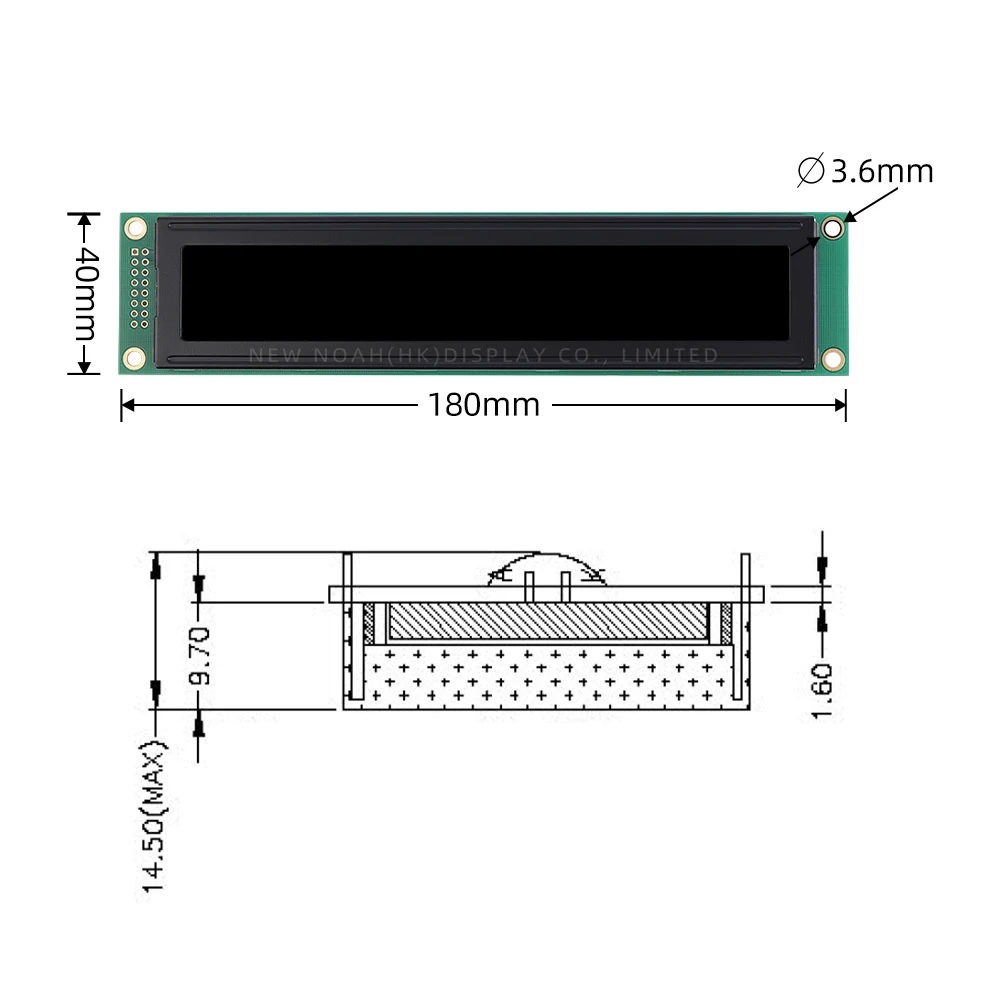 Dfstn filme preto roxo 2002k-2 tela lcd de alta qualidade 51 microcontrolador stm32 lcm tela grande 180*40mm tipo tira longa