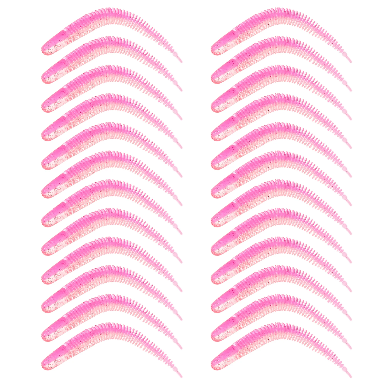 

30pcs Fishing Bait Soft Lure Floating Action Pink Bait For Saltwater Saltwater Worm Lifelike Worm Lifelike Bass Fish