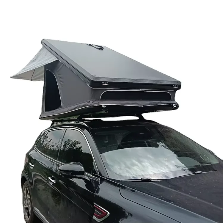 

2-3 Person Aluminum Roof Tent Best Outdoor Camping Triangular Hard Shell with Oxford Fabric RV telescopic table
