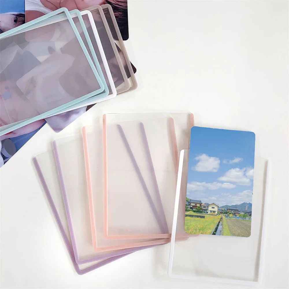 10PCS Colorful Hard Card Sleeve Photocard Holder B8 Transparency Cards Film InsIdols Cards Protective Case School Stationery