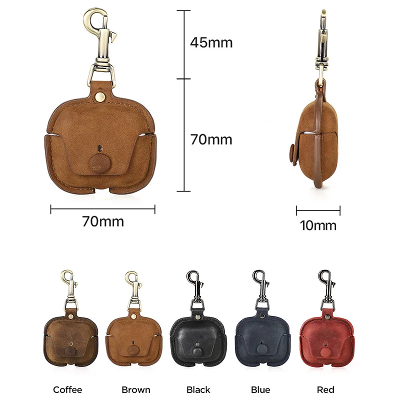 Crazy Horse Dance Show Leather Case, Suitable for AirPods 3 Anti-Scratch Hanging with Cover, Light Weight 23g 11.5X7X1Cm cm