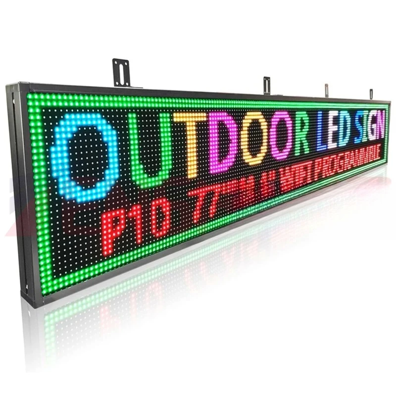 Usa Outdoor P10 Full Colours Advertising Rgb Billboard Led Text Display Board Mobile Phone Led Programmable Scrolling Sign