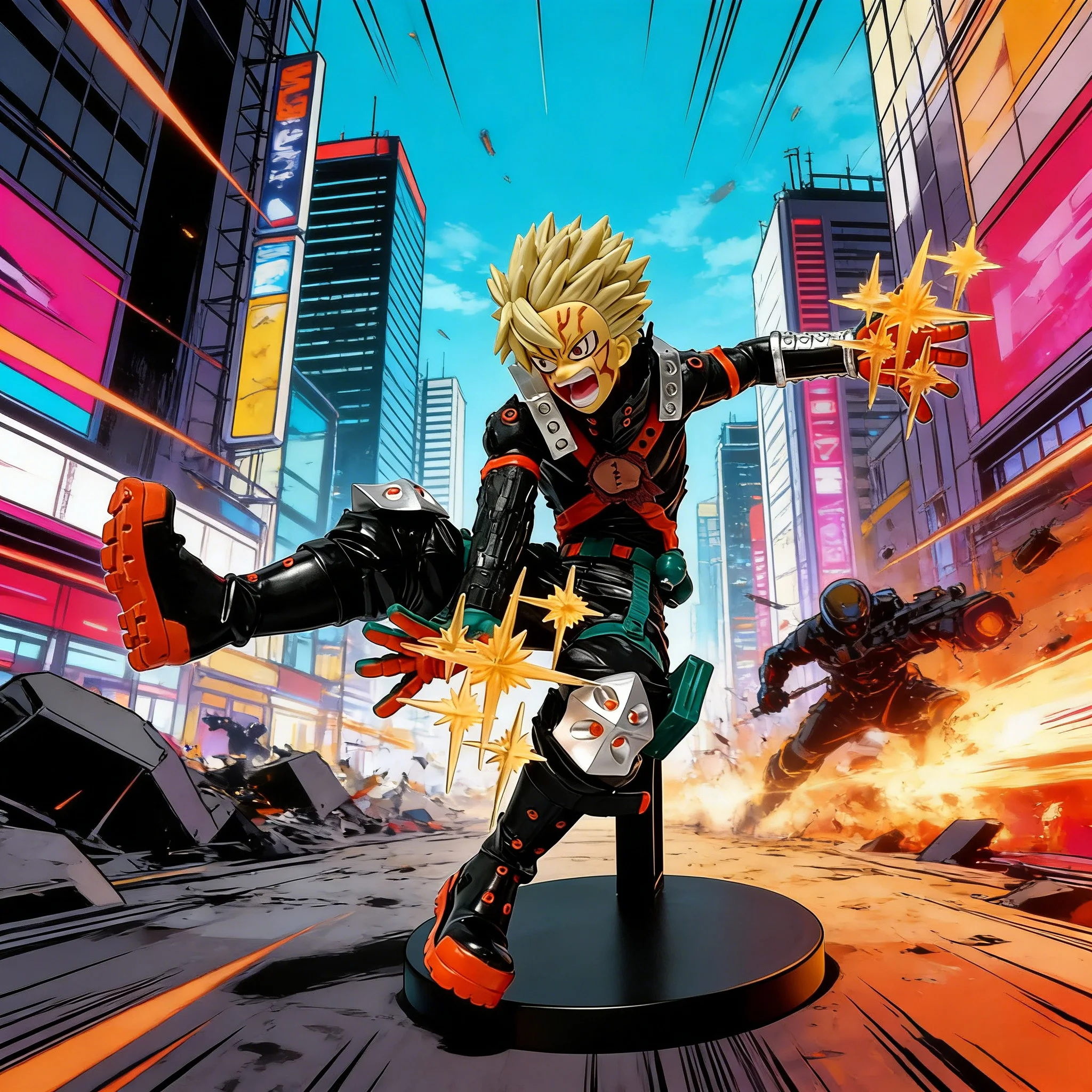 Figura de PVC de 18 cm de Bakugou Katsuki de My Hero Academia, modelo de anime de lucha, para coche, escritorio, decoración, adorno, muñeco