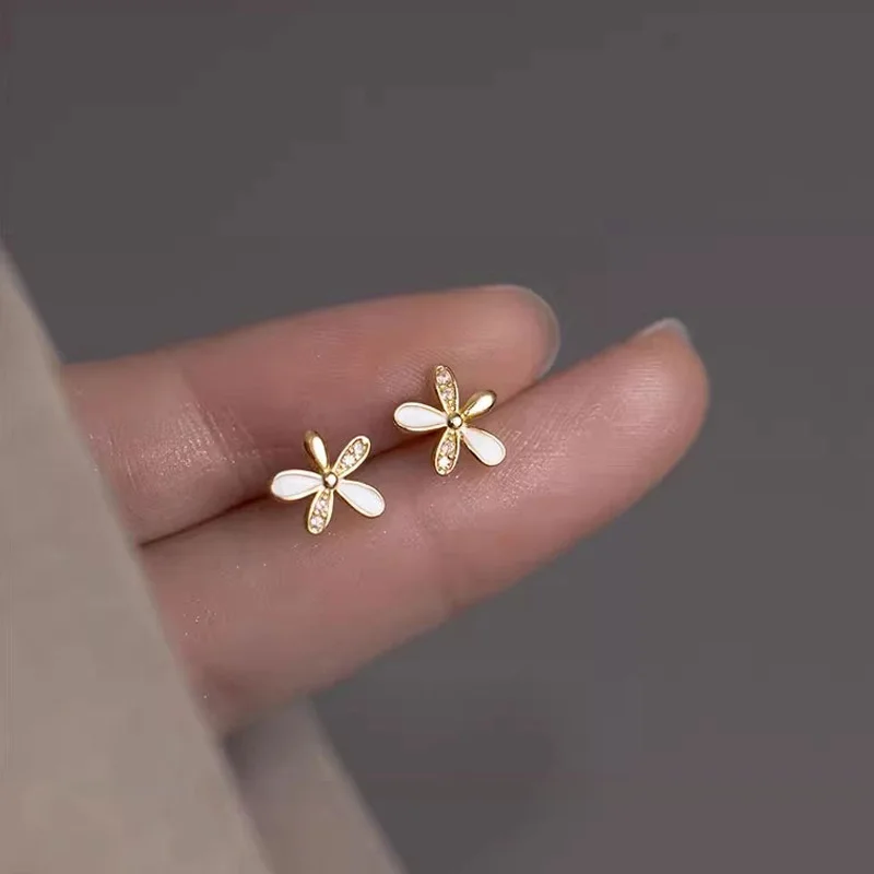 La Monada Stud Earrings For Women Silver 925 Zircon Five Petal Flower Fine Women Earrings In Jewelry Stud Earrings 925 Silver