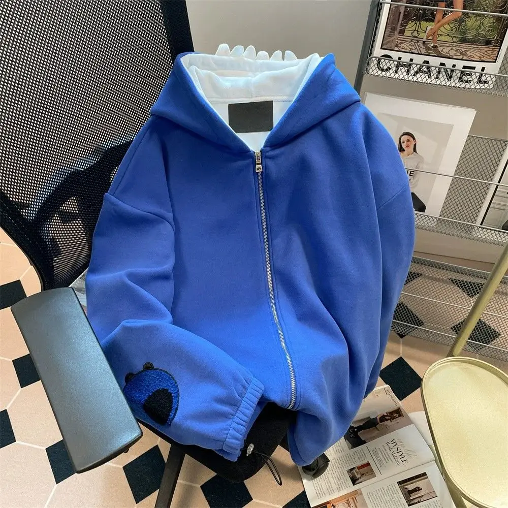 Anime Cartoon Stitch Y2k  Hoodie Zipper-up Adult Coat Sweatshirt Fashion Jackets Streetwear Loose College Coats Cosplay Csotume