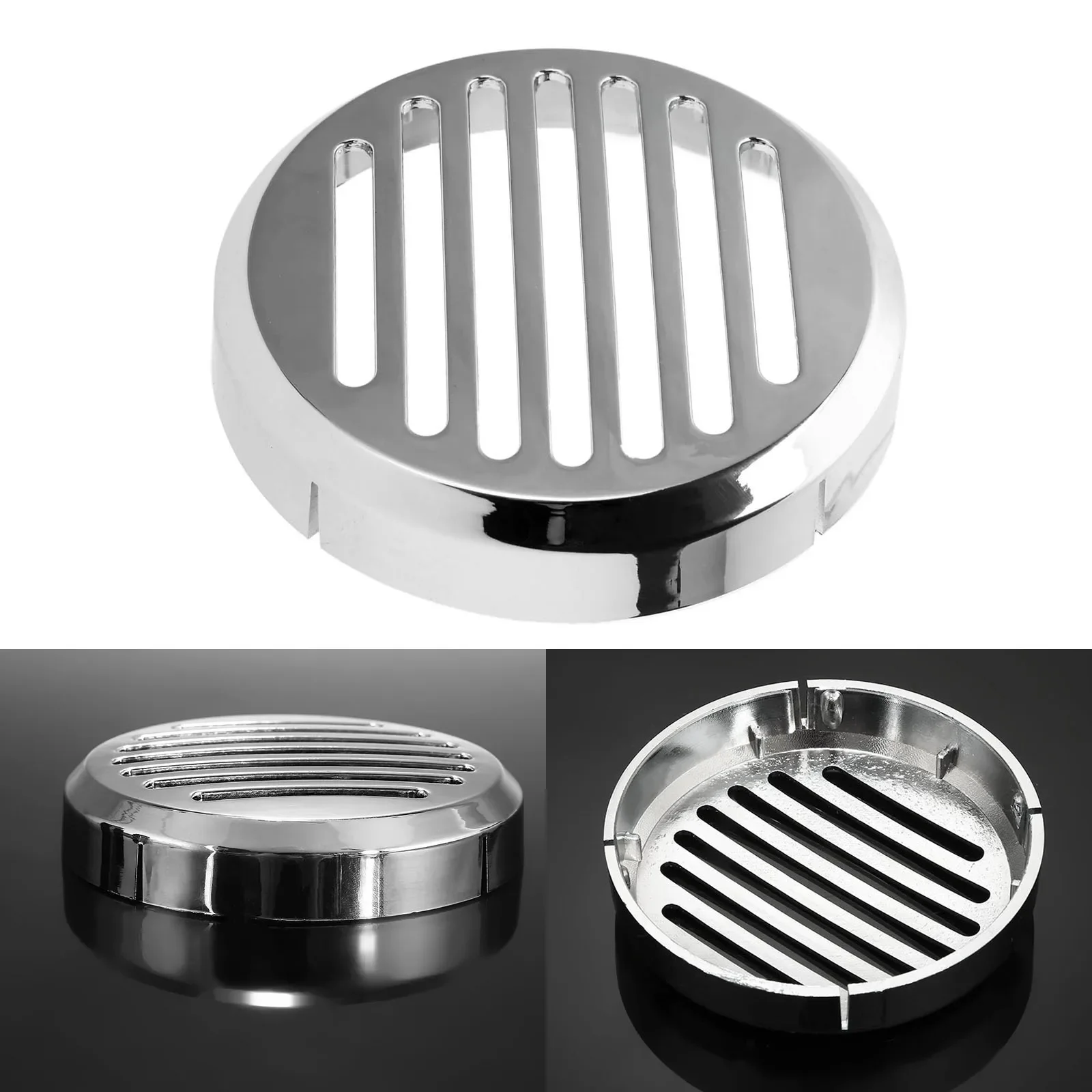 New Motorcycle 3.5mm Horn Chrome Round Slotted Grille Car Horn Cover Fit For Honda Shadow VT1100 /750/600 VTX1300C1800C VT VF750