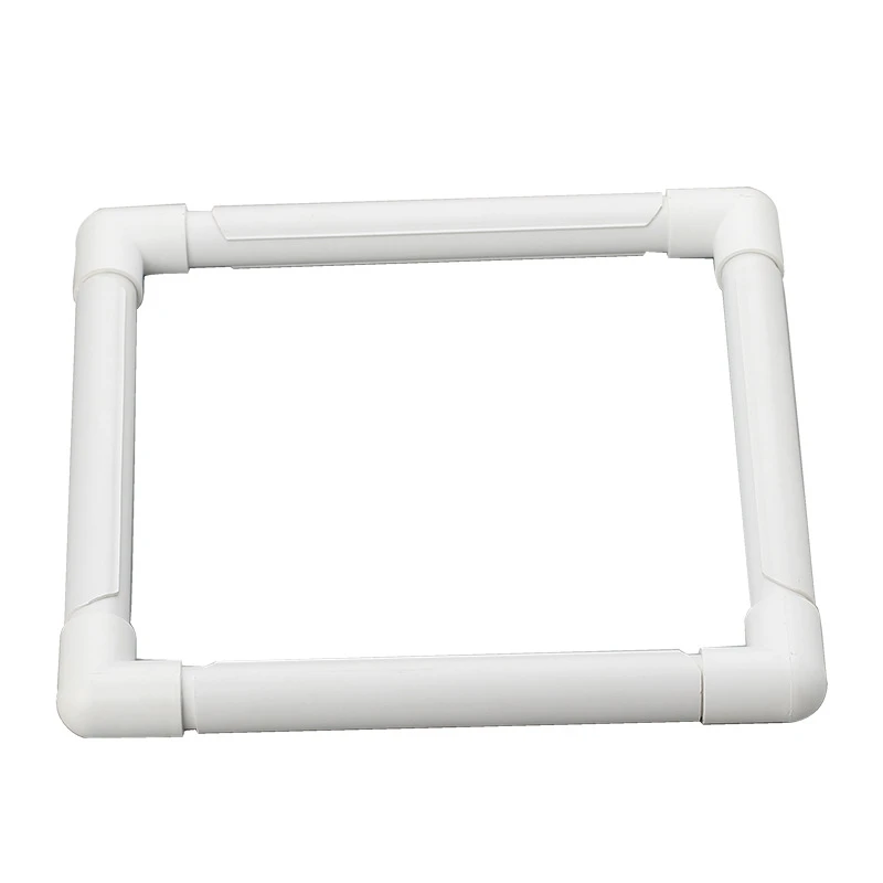 4 Sizes Plastic Handheld Square Shape Embroidery Bracket Frame Hoop Cross Stitch Tool White Stitching Cloth Support Frames