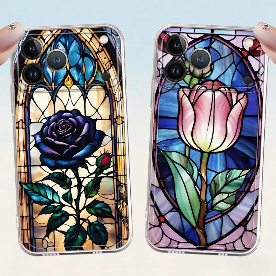 Colorful Window Flowers Case for iPhone 17 Pro Max 11 17e 13 Pro XR Air 14 Plus 12 Mini 16 XS Max 15 Soft Phone Cover
