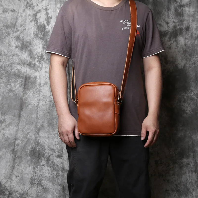 NZPJ Echtes Leder Herren Umhängetasche Lässige Umhängetasche Natürliches Rindsleder Vertikale Herrentasche Trend Tablet Computertasche – Detail 16