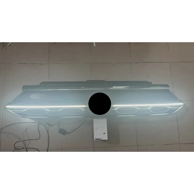 Front Bumper Grill With Light For Volkswagen Vw T-ROC 23-25 Modified White Light Grille Net Radiator Car Accessories