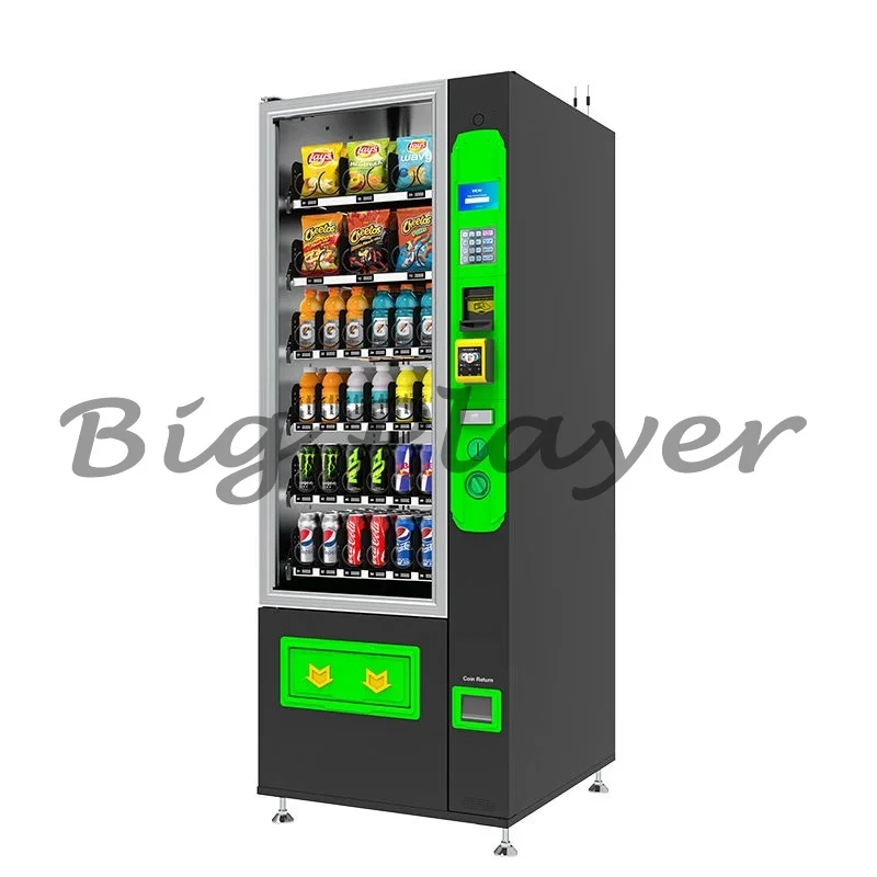 Distributore automatico automatico professionale nero per snack e bevande in vendita
