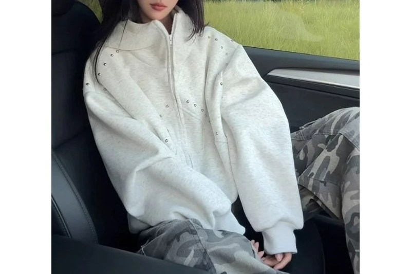 

2025 Autumn and Winter New Cardigan Sweatshirt with Spliced Zipper Jacket Hooded Sweatshirt