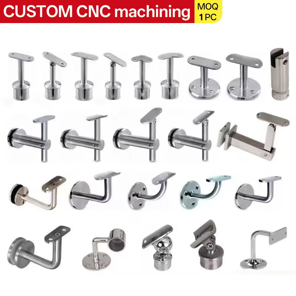 Custom Modern Staircase Glass Balcony Handrail System Hot-Selling Column Clamps & Brackets (Suitable for Railings and Handrails)