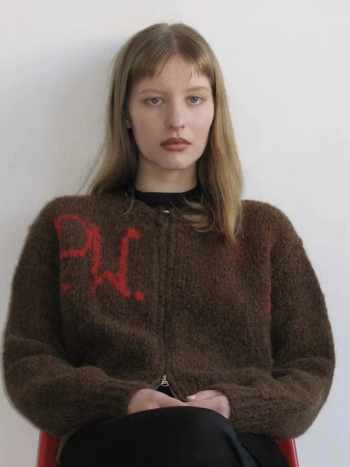 

Paloma WoolЖенский вязаный кардиган-джат с двойной молнией, свободный шерстяной топ на осень и зиму