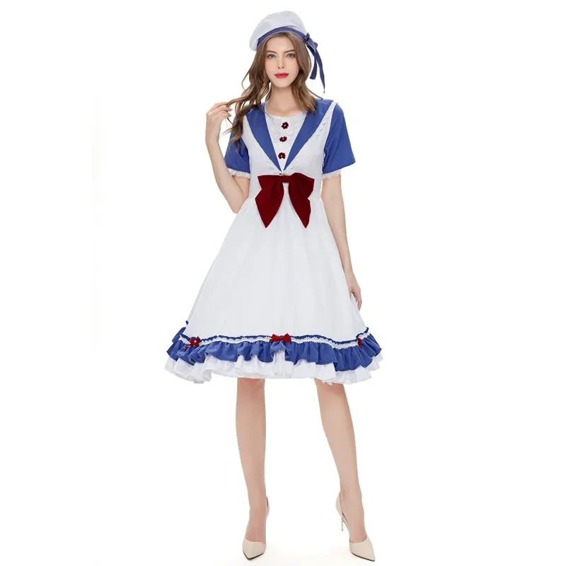 Anime Blue Sea Women Sailor Cosplay Costume Halloween Carnival Party Navigation Royal Navy Deguisement Fancy Dress