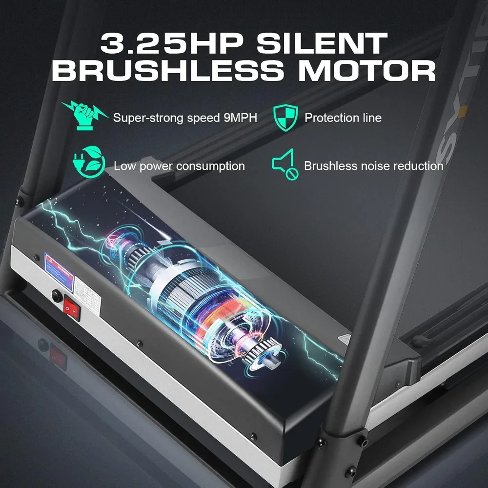 جهاز المشي الذكي القابل للطي مع شاشة تعمل باللمس ، جهاز الجري 3.25 حصان مع التلفزيون وواي فاي ، والمشي والجري الموسيقي