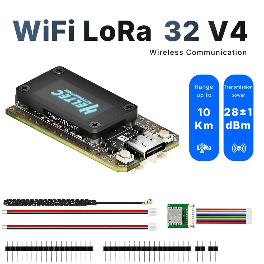 Heltec WiFi LoRa 32 V4 ESP32-S3 SX1262 28dBm High Power 16MB Flash 0.96 OLED Solar Powered Meshtastic IoT Development Board